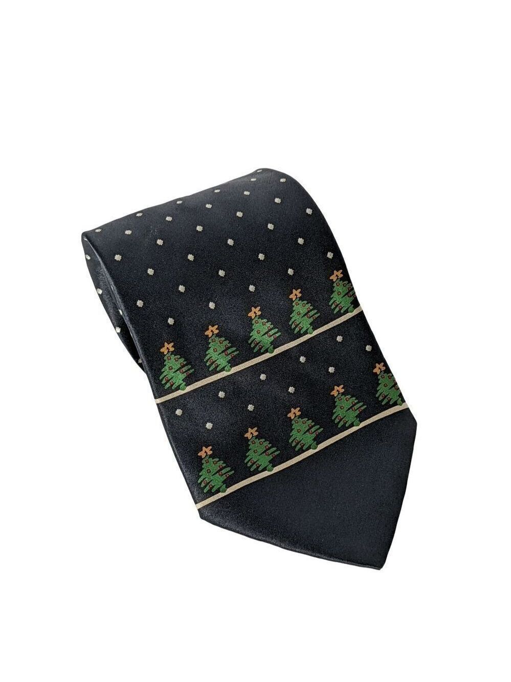 Ketch Christmas Tree Snowflake Novelty Silk Necktie